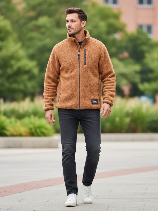 Eddie Bauer Other - Eddie Bauer Brown Sherpa Fleece Full Zip Jacket M